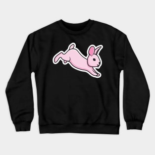 Cute Baby Rabbit Jumping Cartoon Sticker vector illustration. Animal nature icon concept. Funny furry white hares, Easter bunnies jumping sticker vector design with shadow. Crewneck Sweatshirt